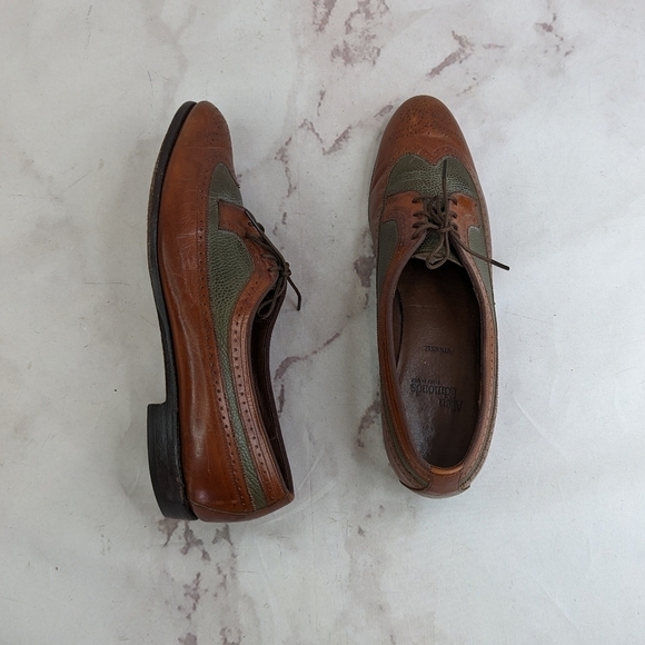 Allen Edmonds Oxfords Womens Size 7 Brown Green Leather AA Narrow Flats - Picture 12 of 12